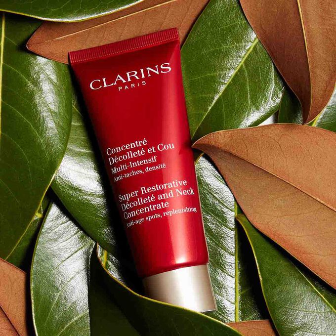 Super Restorative Décolleté & Neck Concentrate 75ml pakke og emballasje