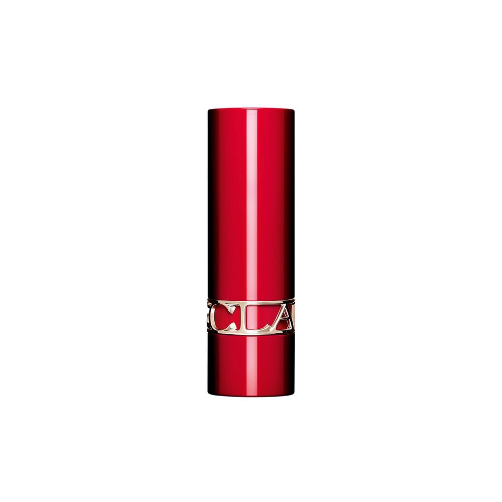 Packshot av det påfyllbare etuiet for Joli Rouge leppestift fra Clarins, som fremhever dets bærekraftige og elegante design.