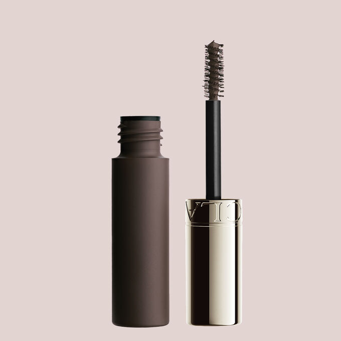 Packshot av Clarins Dark Brown Brow Gel, farget for &aring; perfeksjonere m&oslash;rkebrune bryn med en markant, strukturert og naturlig definert look.