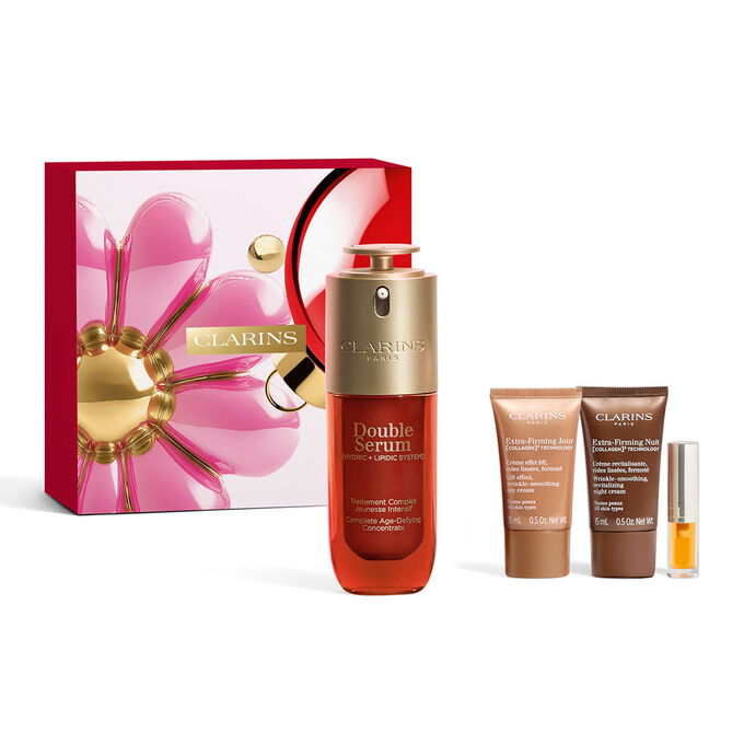 Produktbilde av Clarins Double Serum-julesett med hudpleiefavoritter for en daglig rutine mot aldringstegn