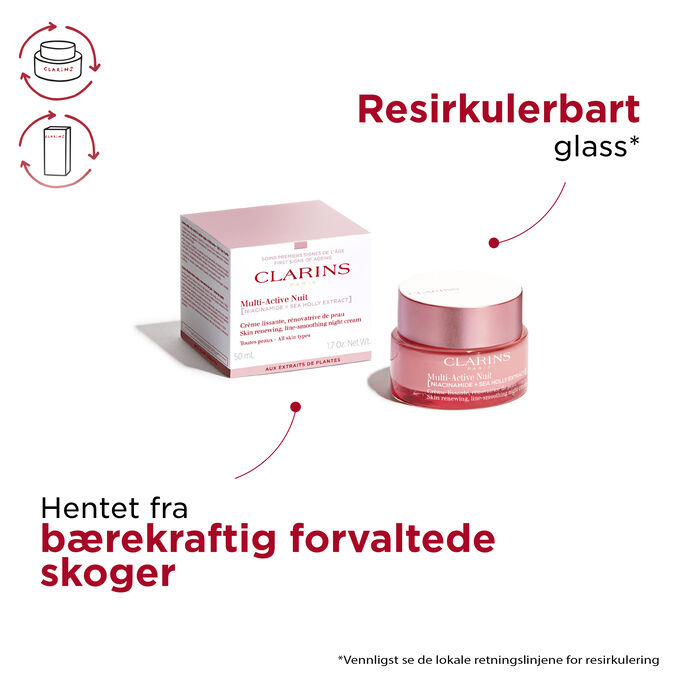 Multi-Active Night Cream All Skin Types, pakke fra bærekraftig forvaltede skoger