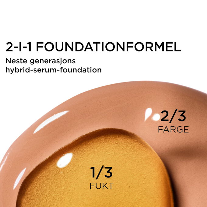 Fokus p&aring; blandingen av to teksturer: serum og foundation i Clarins&rsquo; serumfoundation-drevne formel for neste generasjons dekkevne.