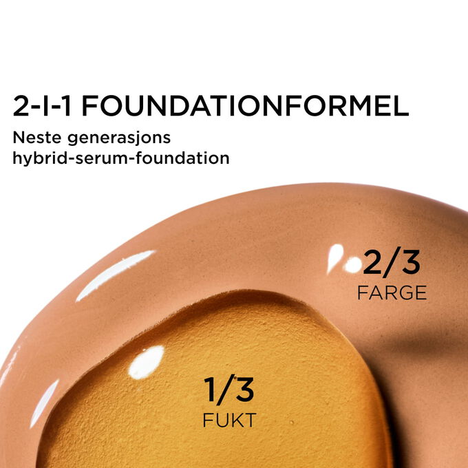 Fokus p&aring; blandingen av to teksturer: serum og foundation i Clarins&rsquo; serumfoundation-drevne formel for neste generasjons dekkevne.