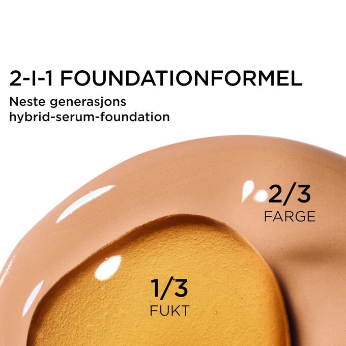 Fokus p&aring; blandingen av to teksturer: serum og foundation i Clarins&rsquo; serumfoundation-drevne formel for neste generasjons dekkevne.