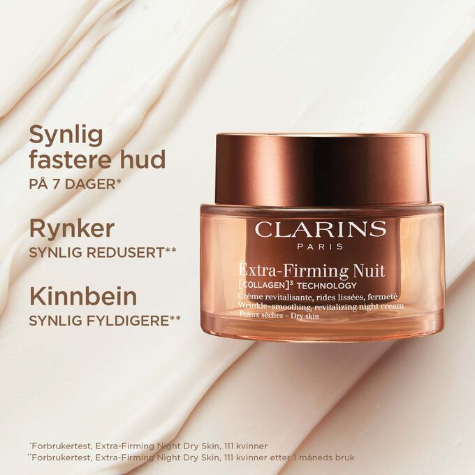 Packshot of the Extra Firming Night Cream for dry skin to illustrate its visible cheek plumping and skin firming effects