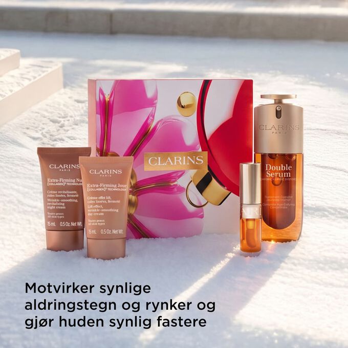 Produktbilde av Clarins hudpleiesett mot aldringstegn som l&oslash;fter, strammer opp og glatter huden for ungdommelig gl&oslash;d