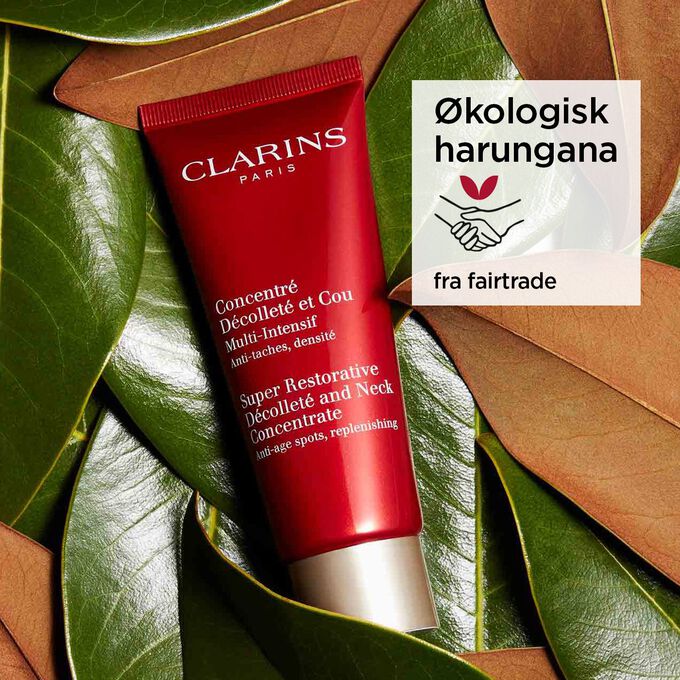 Super Restorative D&eacute;collet&eacute; & Neck Concentrate 75ml med &oslash;kologisk harungana fra fairtrade