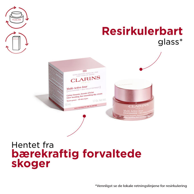 Multi-Active Day Cream All Skin Types, pakke fra bærekraftig forvaltede skoger