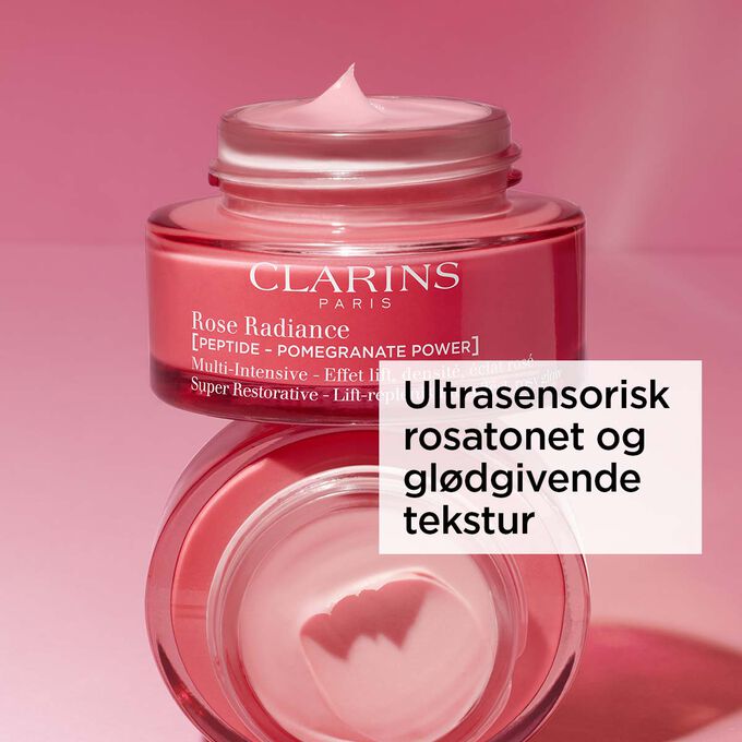 Super Restorative Rose Radiance packshot med ultrasensorisk rosatonet og gl&oslash;dgivende tekstur.