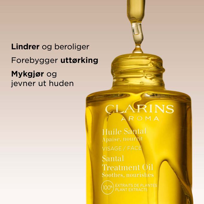Denne santal ansiktsbehandlingsoljen lindrer og beroliger t&oslash;rr hud, forebygger utt&oslash;rking og etterlater den veldig myk og glatt.