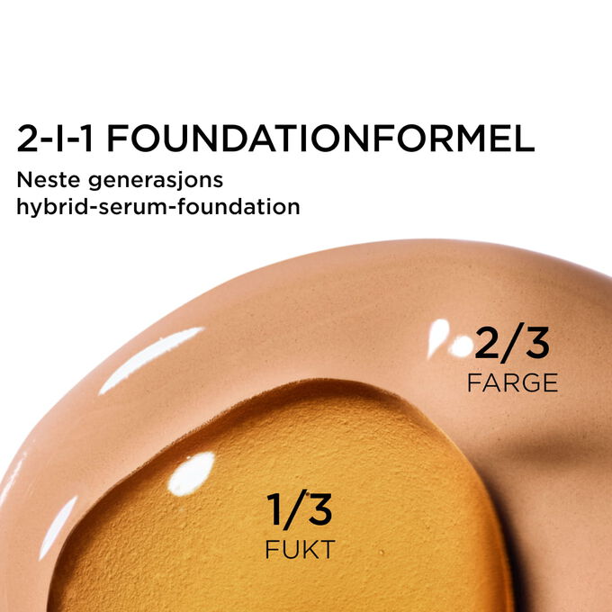 Fokus p&aring; blandingen av to teksturer: serum og foundation i Clarins&rsquo; serumfoundation-drevne formel for neste generasjons dekkevne.