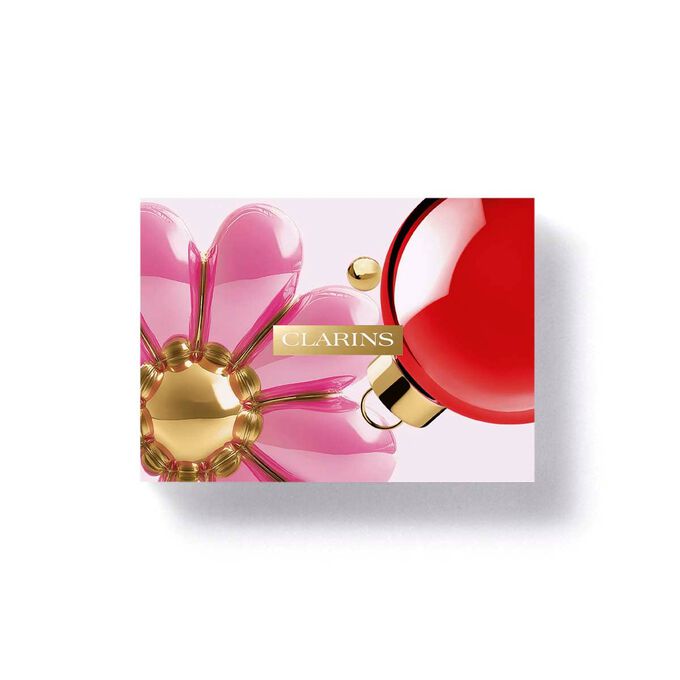 Produktbilde av Clarins-julesett med milj&oslash;vennlig emballasje som fremhever b&aelig;rekraft og omtanke