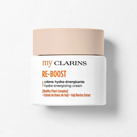 Produktbilde av My Clarins RE-BOOST Hydra-Energizing Cream. En krem som bidrar til at huden beholder et sunt utseende.