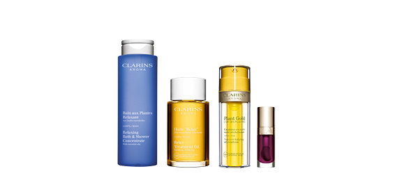 An animation of Clarins Aroma products