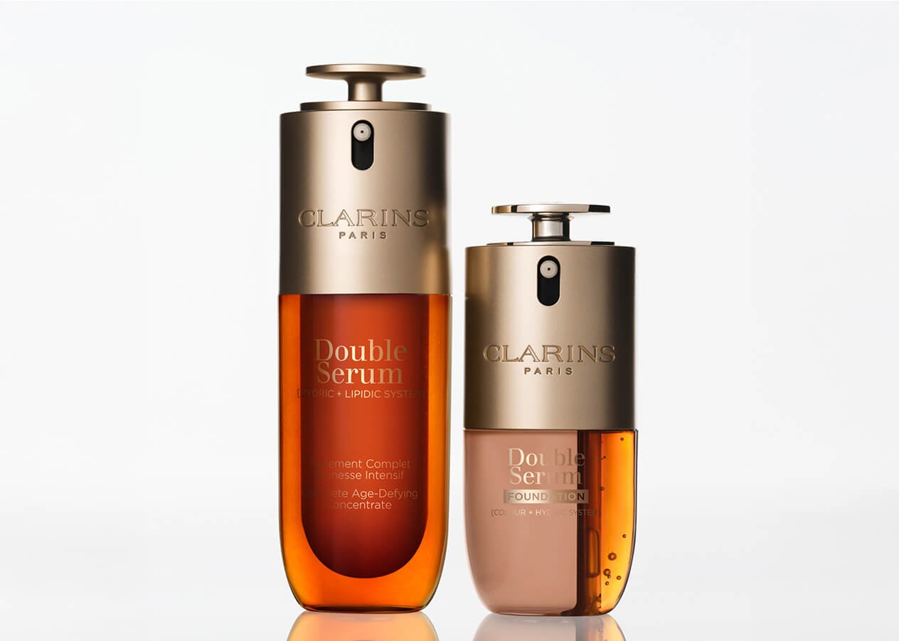 Trio av Double Serum Collection – Double Serum, Double Serum Eye og Double Serum Foundation