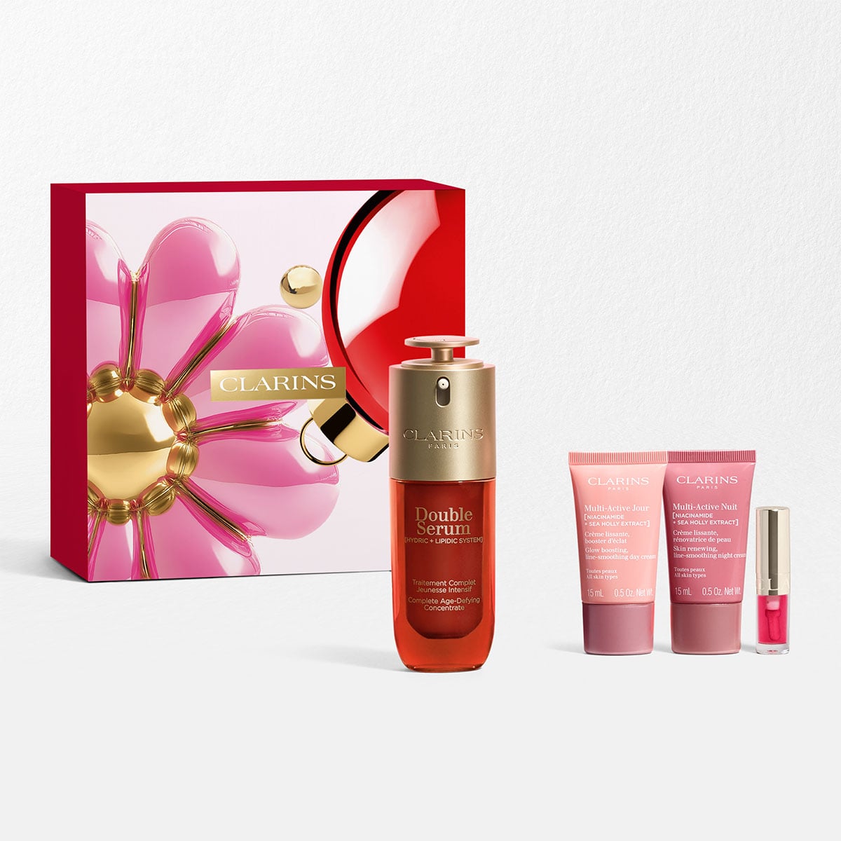 Age-Control ansiktspleiesett &ndash; Clarins Double Serum &amp; Multi-Active